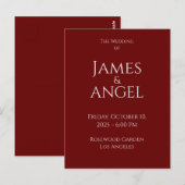 Luxe Elegant Mariage Invitation | Entièrement modi (Devant / Derrière)
