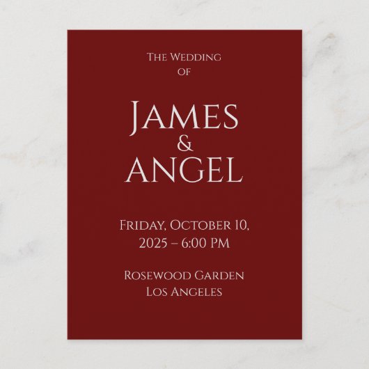 Luxe Elegant Mariage Invitation | Entièrement modi (Devant)