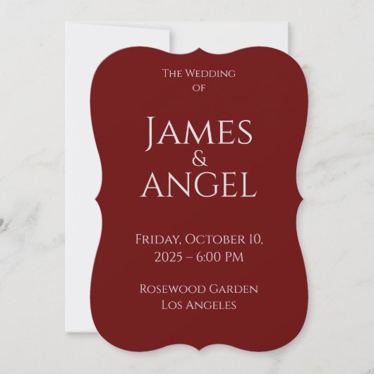 Luxe Elegant Mariage Invitation | Entièrement modi (Devant)