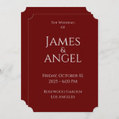 Luxe Elegant Mariage Invitation | Entièrement modi (Devant / Derrière)
