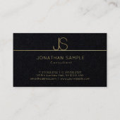 Luxe Elegant Monogram Modern Gold Text Elite Visitekaartje (Achterkant)