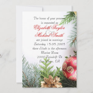 Luxe Elégant Noël Hiver Mariage Invitation