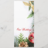 Luxe Elégant Noël Mariage d'hiver Menu (Dos)