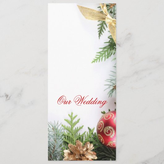 Luxe Elégant Noël Mariage d'hiver Menu (Dos)