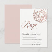 LUXE ÉLÉGANT ROSE PÂLE OR ROSE FLORAL RSVP (Devant / Derrière)