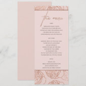 LUXE ELEGANT ROSE ROSE ROSE ROSE GOLD MENU FLORAL (Devant / Derrière)