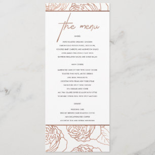 LUXE ELEGANT ROSE ROSE ROSE ROSE GOLD MENU FLORAL
