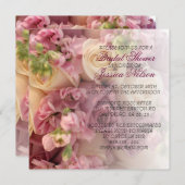Luxe Elegant Roze Roze Boeket Douche Invite Kaart (Voorkant / Achterkant)