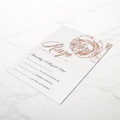LUXE ELEGANT ROZE ROZE GOUD FLORALE RSVP FOLIE UITNODIGING (Gedraaid)