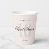 Luxe Elegant Roze Zoet 16 Papieren Bekers (Achterkant)