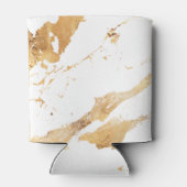 Luxe Elegant Script Monogram White Gold Marble Blikjeskoeler (Achterkant)