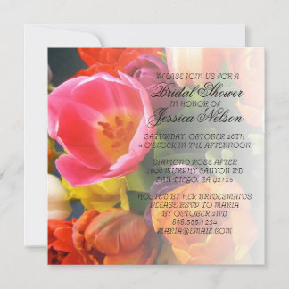 Luxe Elegant Tulips Bouquet Invitation douche