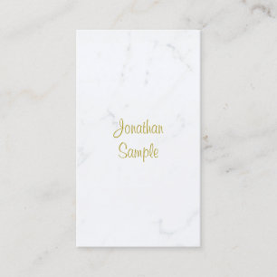 Luxe Elegant Wit Marmer Goud Script Sjabloon Visitekaartje