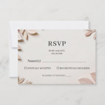 Luxe Elegante Bloem Bruiloft RSVP Antwoordkaart