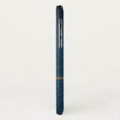 Luxe elegante gouden glitter blauw monogram Case-Mate iPhone case (Achterkant/links)