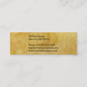 Luxe Elegante Gouden Glitter Marmer Script Mini Visitekaartje (Achterkant)