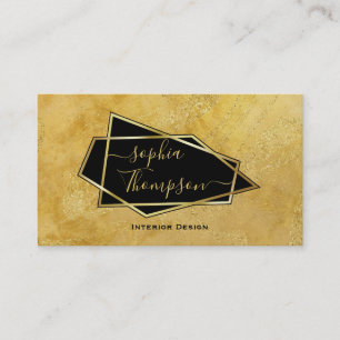 Luxe Elegante Gouden Glitter Marmer Script Visitekaartje