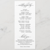Luxe Elegante Kalligrafie Huwelijksprogramma Programma (Achterkant)