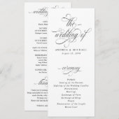 Luxe Elegante Kalligrafie Huwelijksprogramma Programma (Voorkant / Achterkant)