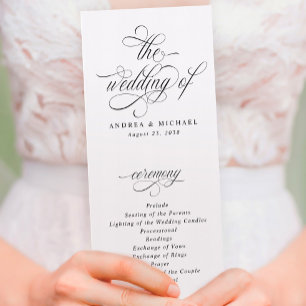 Luxe Elegante Kalligrafie Huwelijksprogramma Programma