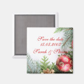 Luxe Elegante Kerstwinter Bewaar de datum Magneet (Voorkant / Achterkant)