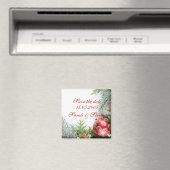 Luxe Elegante Kerstwinter Bewaar de datum Magneet (Insitu (Vaatwasser))