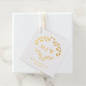 Luxe Elegante Krans Monogram Goud Bruiloft Bedankjes Labels (Met doos)