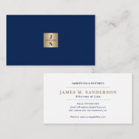 Luxe elegante monogram navy goud advocaat