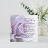 Luxe Elegante Paarse Rozen trouwdouche uitnodigen Kaart (Staand voorkant)