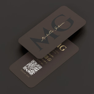 Luxe Elegante Professionele Initiaal Espresso Visitekaartje