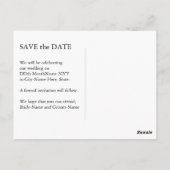 Luxe, elegante "SAVE the DATE" Briefkaart (Achterkant)