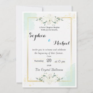 Luxe Elegante Trouwuitnodiging Template | Moder Kaart