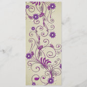 Luxe Elegante wervelingen Bloemenbruiloft Menu (Achterkant)