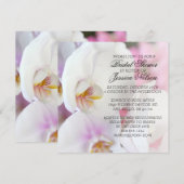 Luxe Elegante Witte Orchidee uitnodigen Kaart (Voorkant / Achterkant)