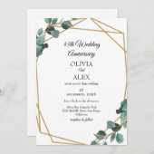 Luxe Emerald Greenery Wedding Jubileum Kaart (Voorkant / Achterkant)