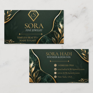Luxe Emerald Groen & Goud Sieraden Visitekaartje