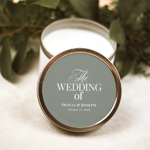 Luxe en elegante Sage Green bruiloft Ronde Sticker