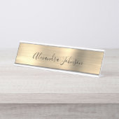 Luxe en professionele goudfolie Modern Bureau Naambordje (Voorkant)