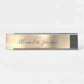 Luxe en professionele goudfolie Modern Bureau Naambordje (Voorkant)