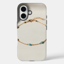 Luxe enkelband met delicate keten en oog van de du
