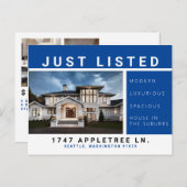 Luxe énuméré de bleu de carte postale (Devant / Derrière)