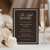 Luxe Espresso Brown | Neutral Rehearsal Dinner Kaart