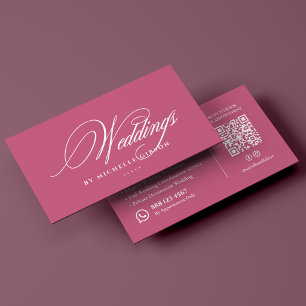Luxe esthetische roze huwelijkscoördinator visitekaartje