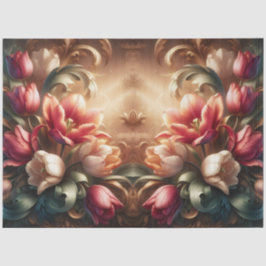Luxe etherische barokke bloemendecoupage tissuepapier