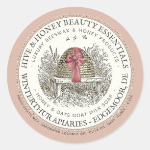 Luxe Étiquette de savon de Rose rose avec skep et 