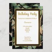 LUXE EUCALYPTUS BLACK GREEN SAGE 2 INVITATION (Devant / Derrière)