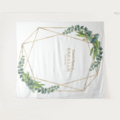 Luxe Eucalyptus Bloei Gouden Frame Doop Prop Wandkleed (Voorkant (horizontaal))