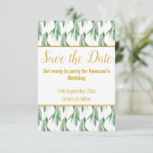 LUXE EUCALYPTUS PATROON BEWAREN DE DATUM RSVP KAAR (Staand voorkant)