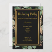 LUXE EUCALYPTUS ZWARTE GROENE INVITATIE KAART (Voorkant)