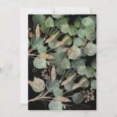 LUXE EUCALYPTUS ZWARTE GROENE INVITATIE KAART (Achterkant)